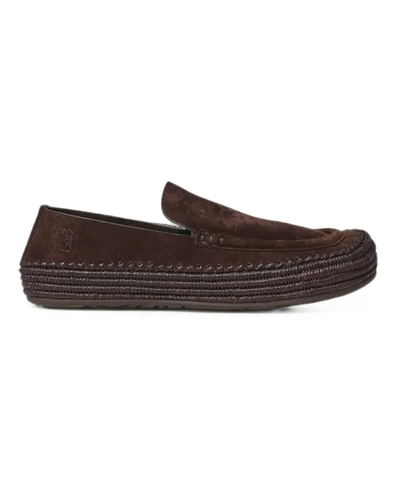 Loewe Rio braided-sole suede loafers - Braun Braun