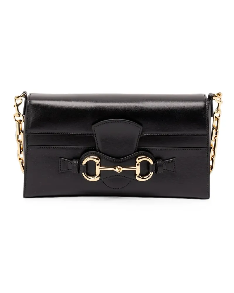 Gucci Mittelgroße Horsebit Ristretto Schultertasche - Schwarz Schwarz