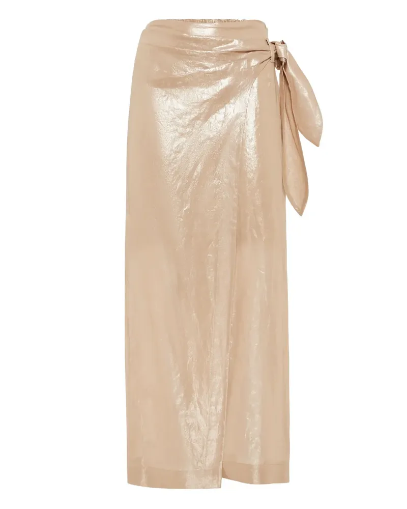 Brunello Cucinelli Gewickelter Midirock - Gold Gold