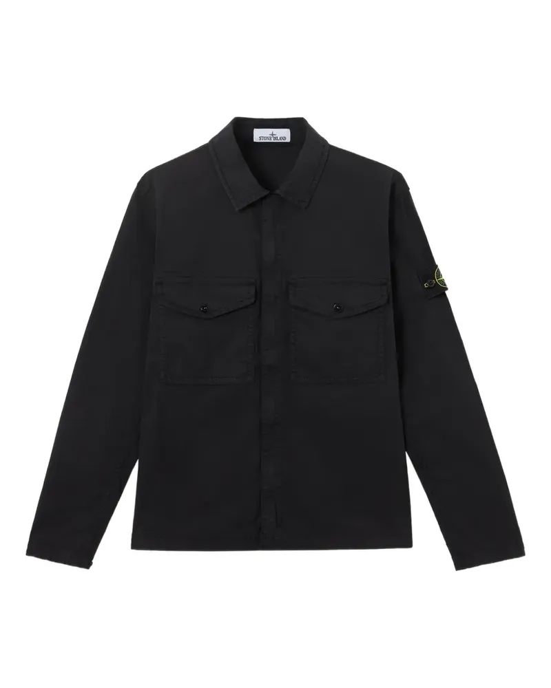 Stone Island Hemd aus Bio-Baumwollstretch - Schwarz Schwarz