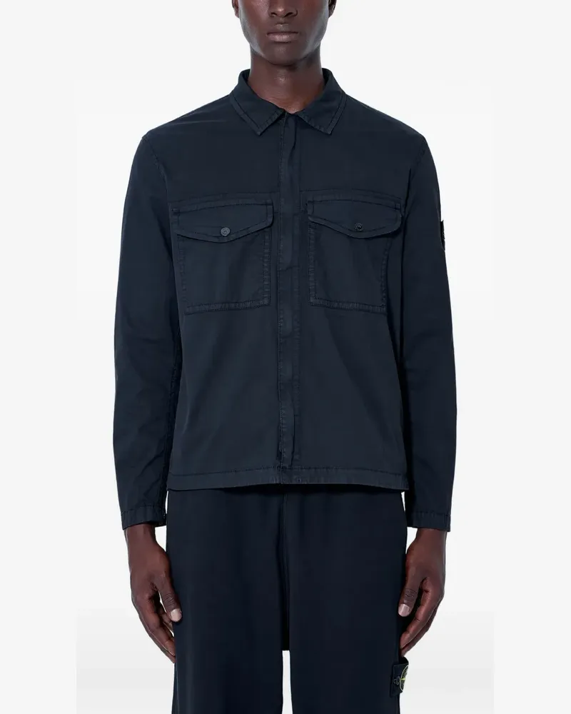 Stone Island button-down chest-pocket shirt - Schwarz Schwarz