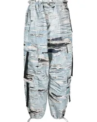 John Richmond Cargohose in Distressed-Optik Blau