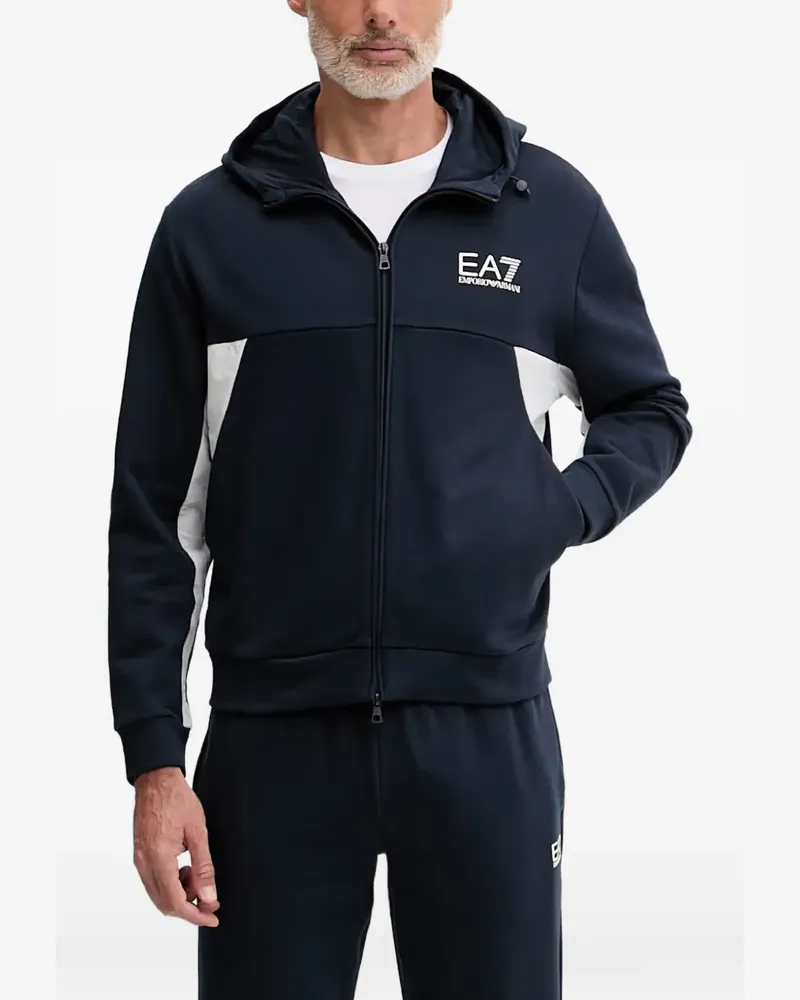 EA7 logo-print zip-up tracksuit - Blau Blau