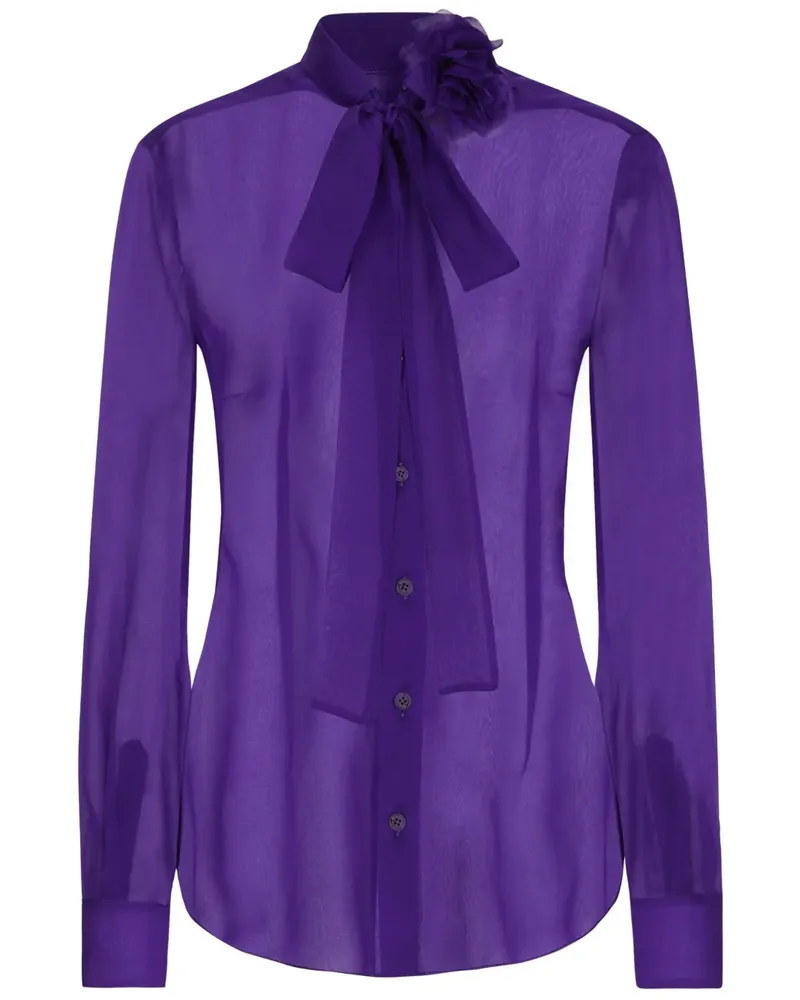 Dolce & Gabbana Schluppenbluse aus Seiden-Chiffon - Violett Violett