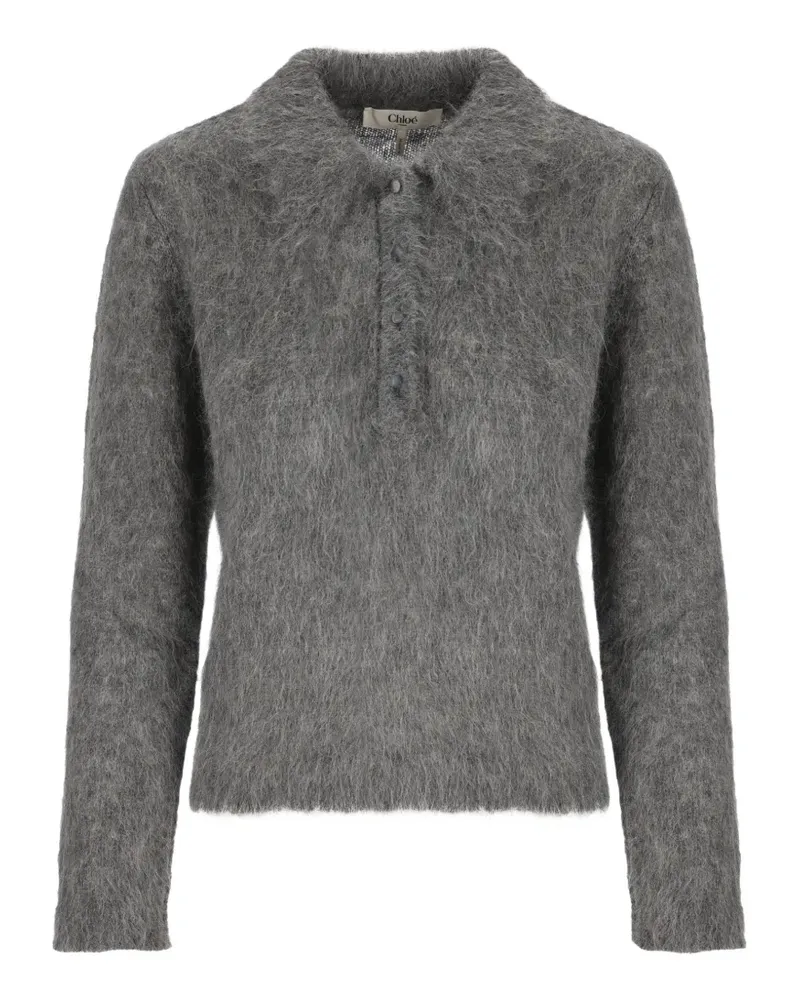 Chloé brushed-finish polo-shirt - Grau Grau