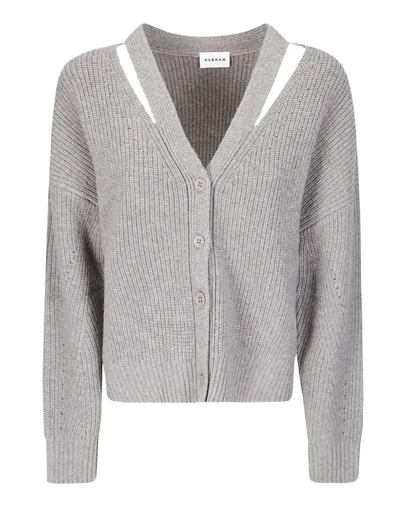 P.A.R.O.S.H. P.A.R.O H. Gerippter Cardigan - Grau Grau