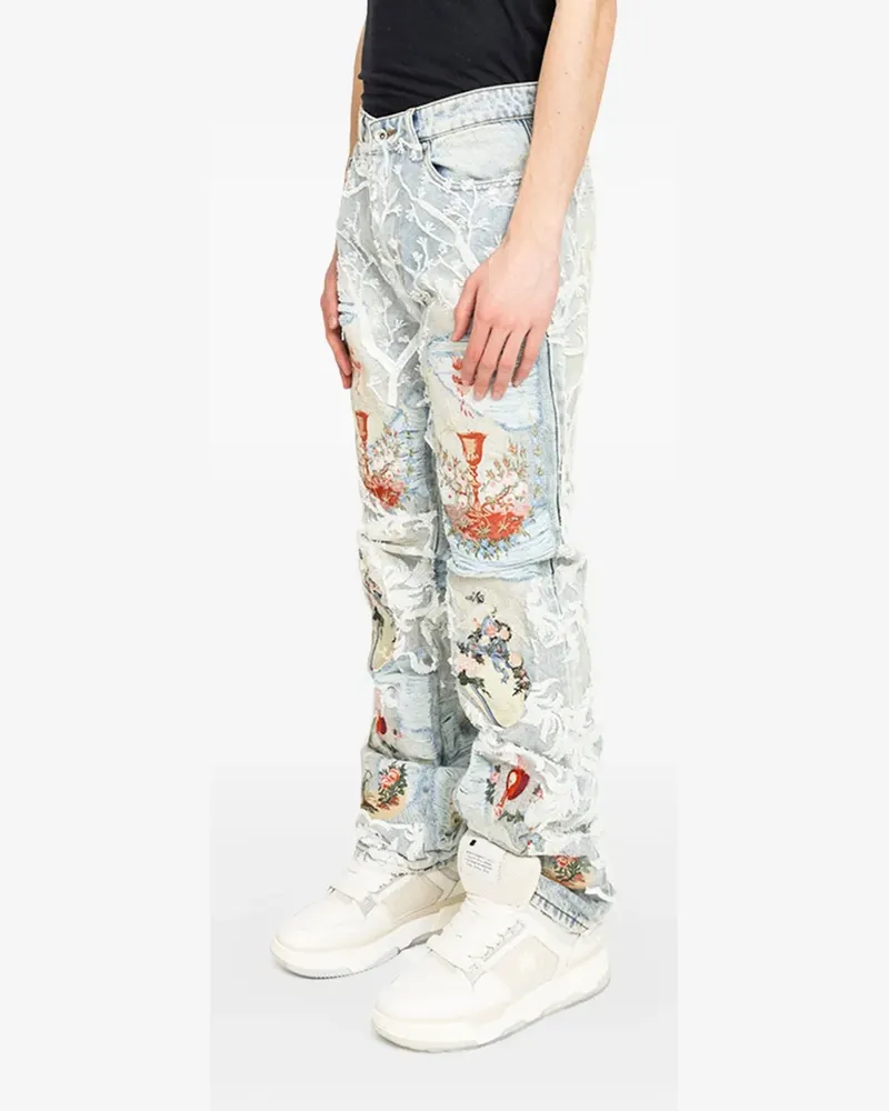 WHO DECIDES WAR Verzierte Chalice Jeans - Blau Blau