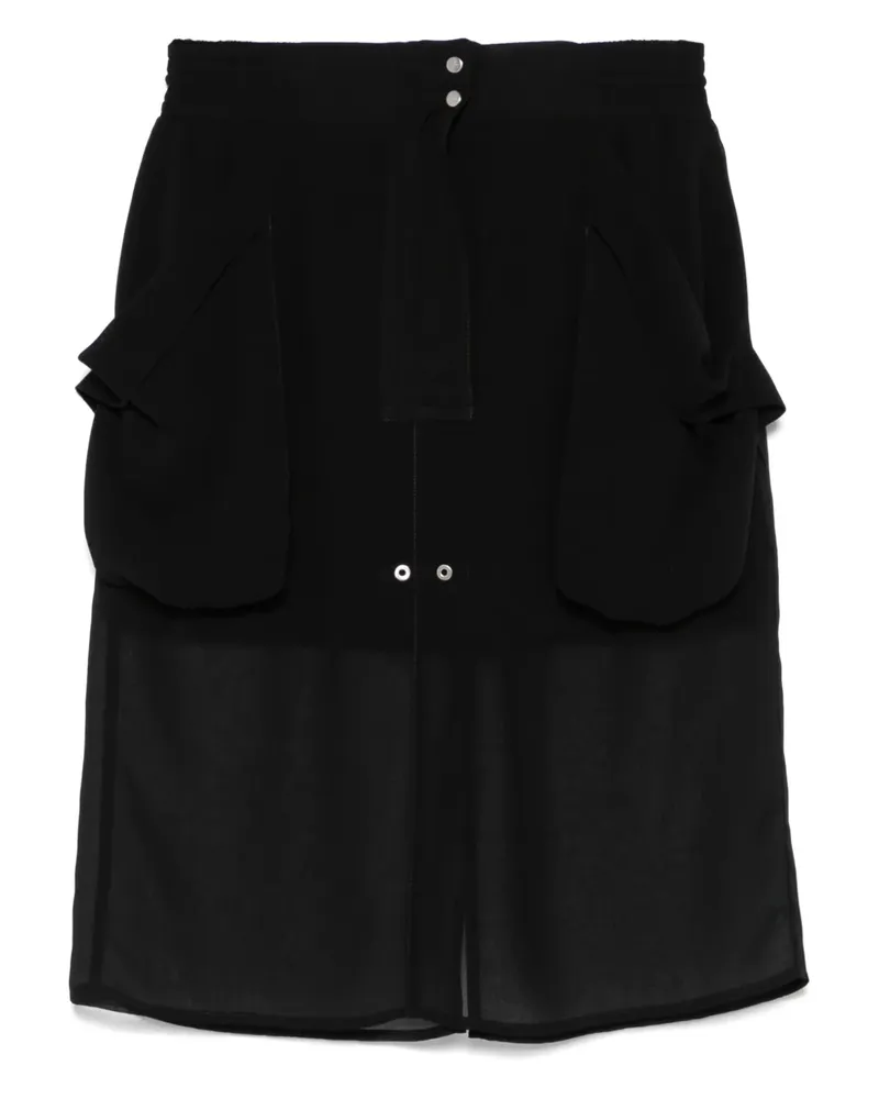 Pinko Midirock mit semi-transparenten Einsätzen - Schwarz Schwarz