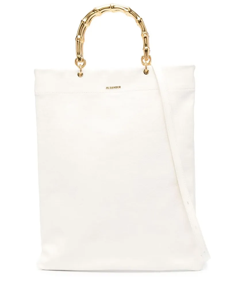 Jil Sander Bean Handtasche mit metallischem Henkel - Weiß Weiß