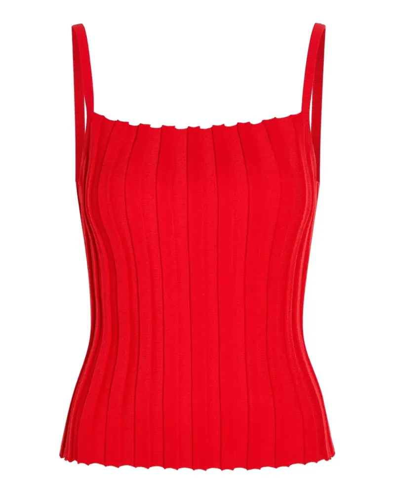 STAUD Geripptes Trägershirt - Rot Rot