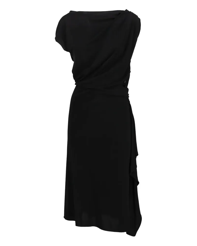 Vionnet Drapiertes Kleid im asymmetrischen Look - Schwarz Schwarz