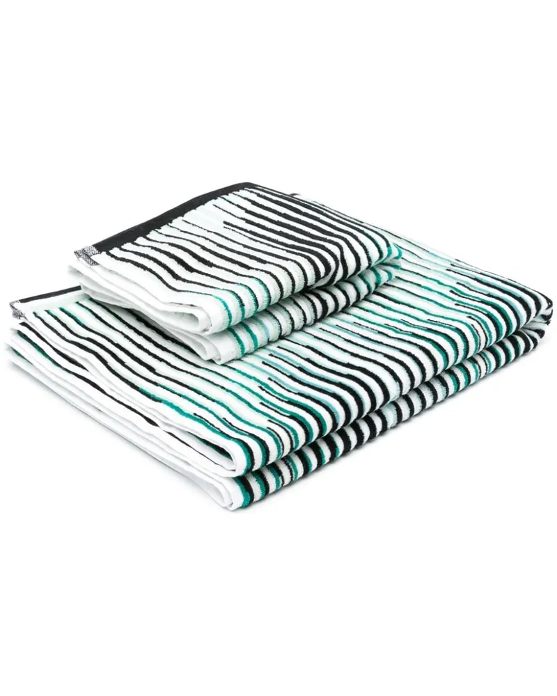 Missoni Home Set aus zwei gestreiften Badetüchern - Blau Blau