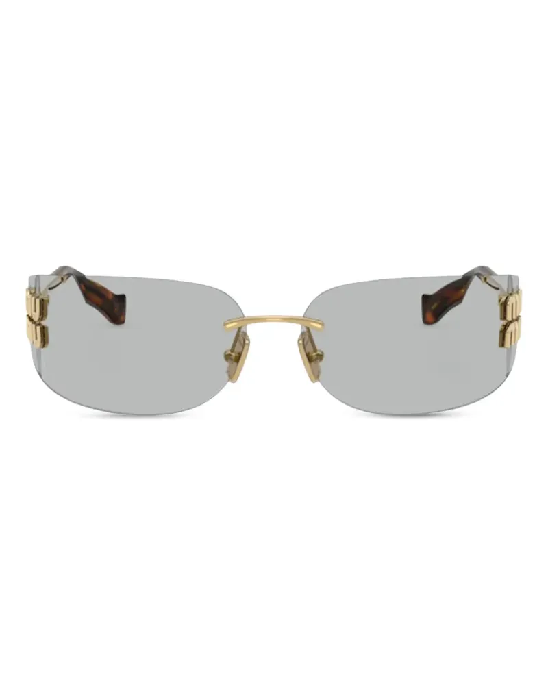 Miu Miu logo-detail sunglasses - Gold Gold