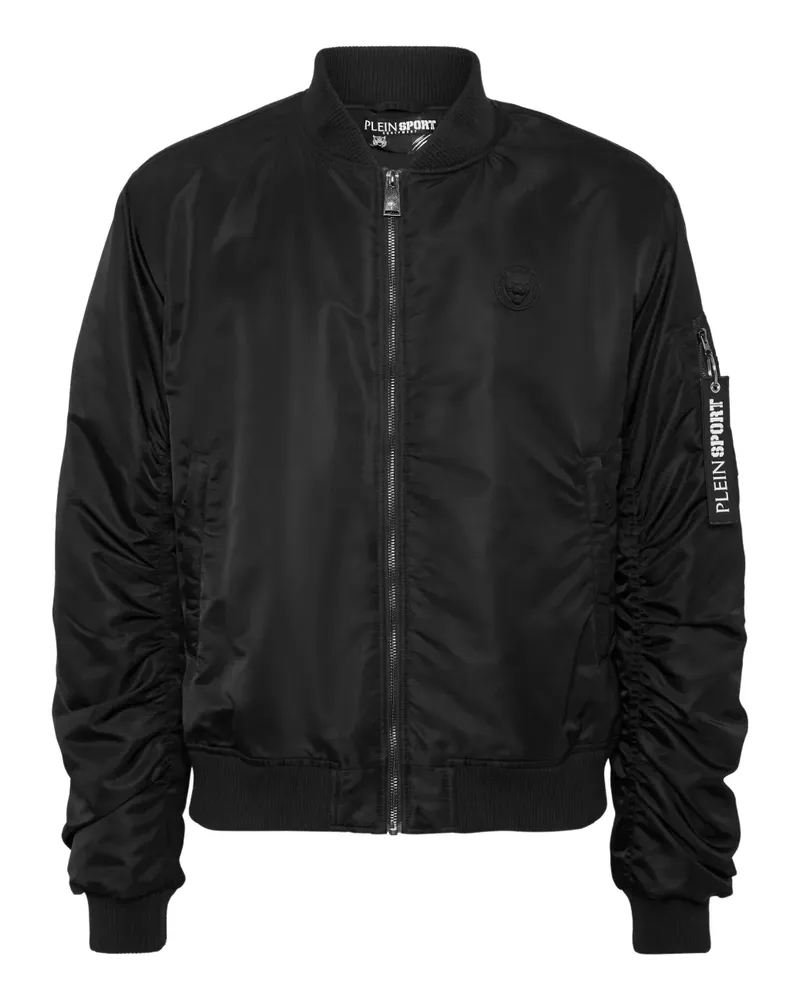 Philipp Plein Bomberjacke mit Logo-Schild - Schwarz Schwarz