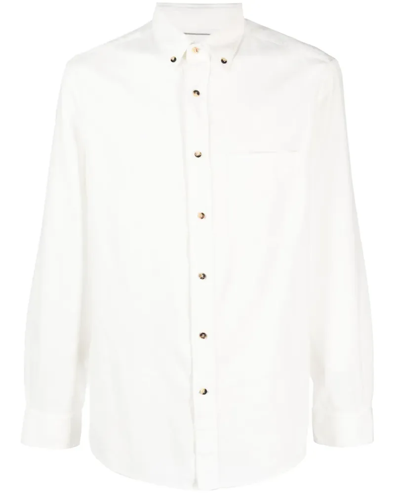 Brunello Cucinelli Button-down-Hemd aus Cord - Weiß Weiß