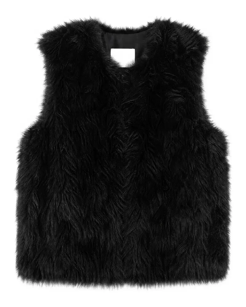 Yves Salomon feather-embellished gilet - Schwarz Schwarz