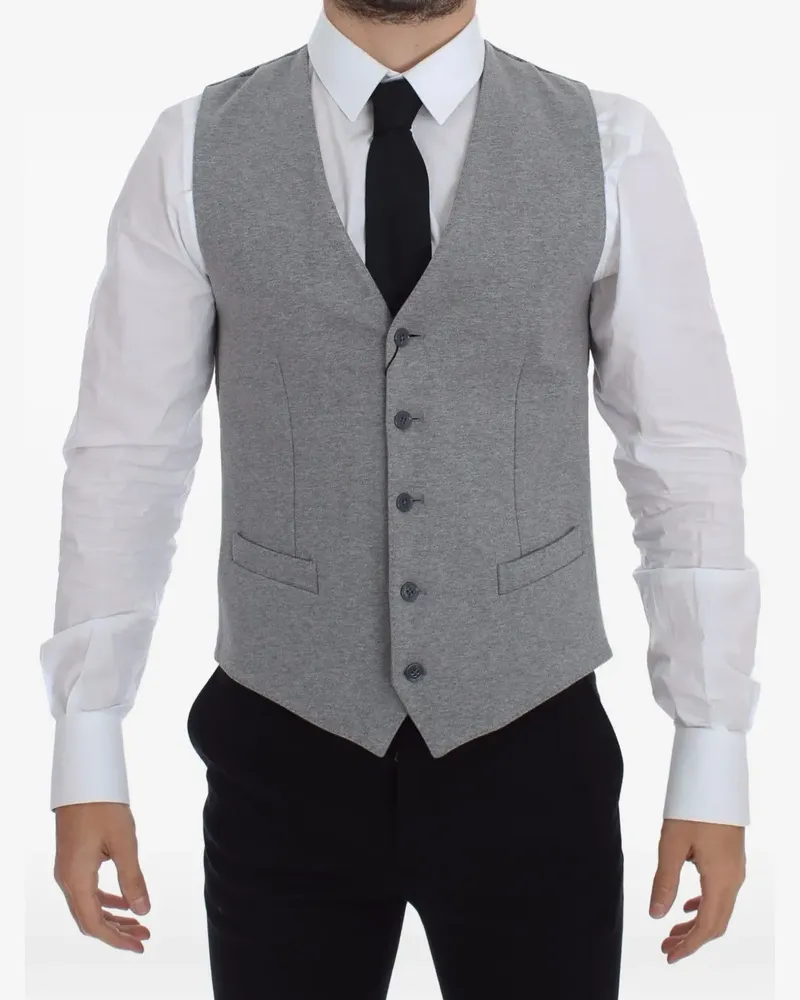 Dolce & Gabbana pinstripe-back V-neck waistcoat - Grau Grau