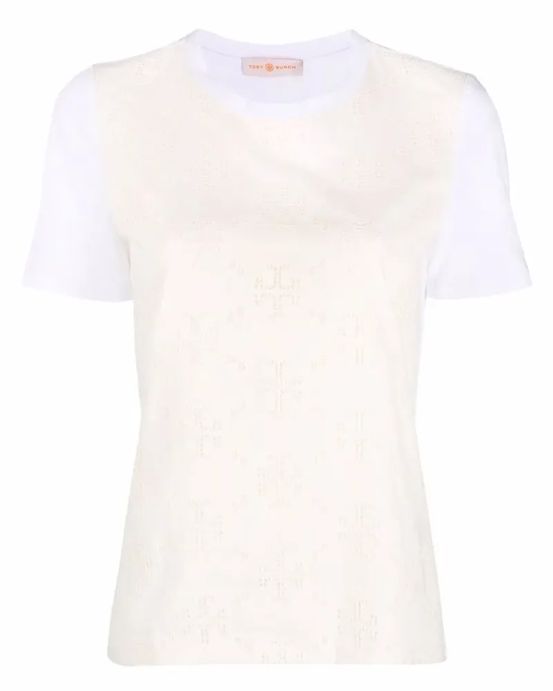Tory Burch T-Shirt mit Monogramm-Print - Nude Nude