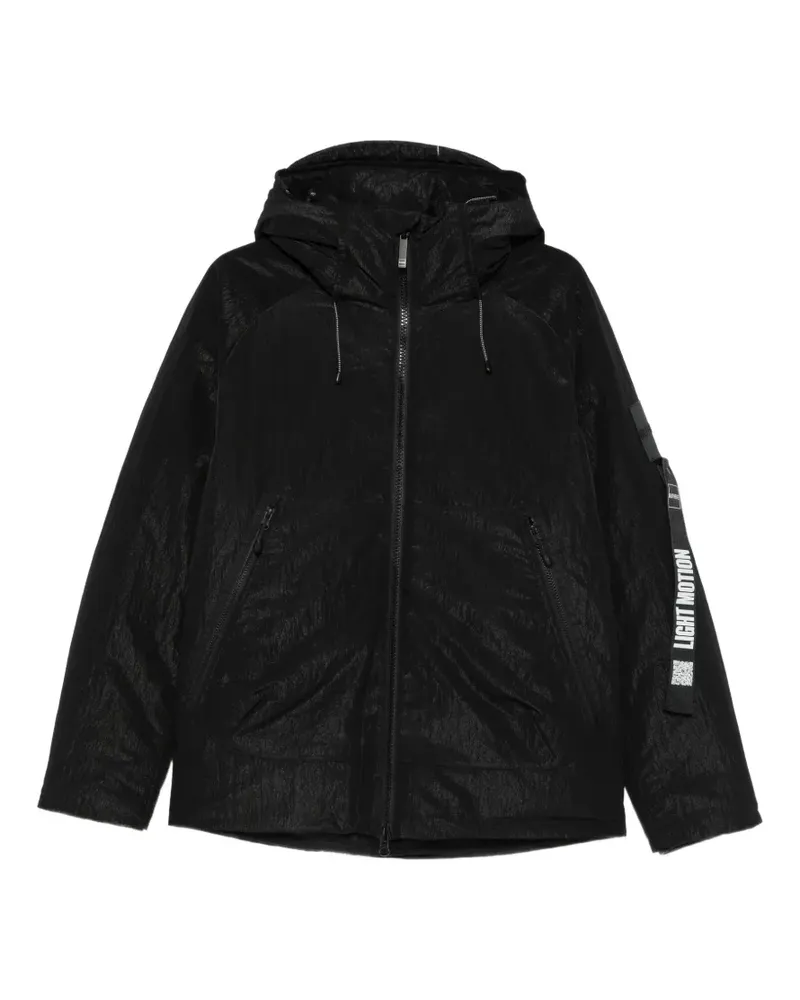 OUTHERE hooded crinkled-effect jacket - Schwarz Schwarz