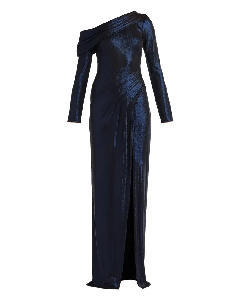 Tadashi Shoji one-shoulder slit maxi dress - Blau Blau