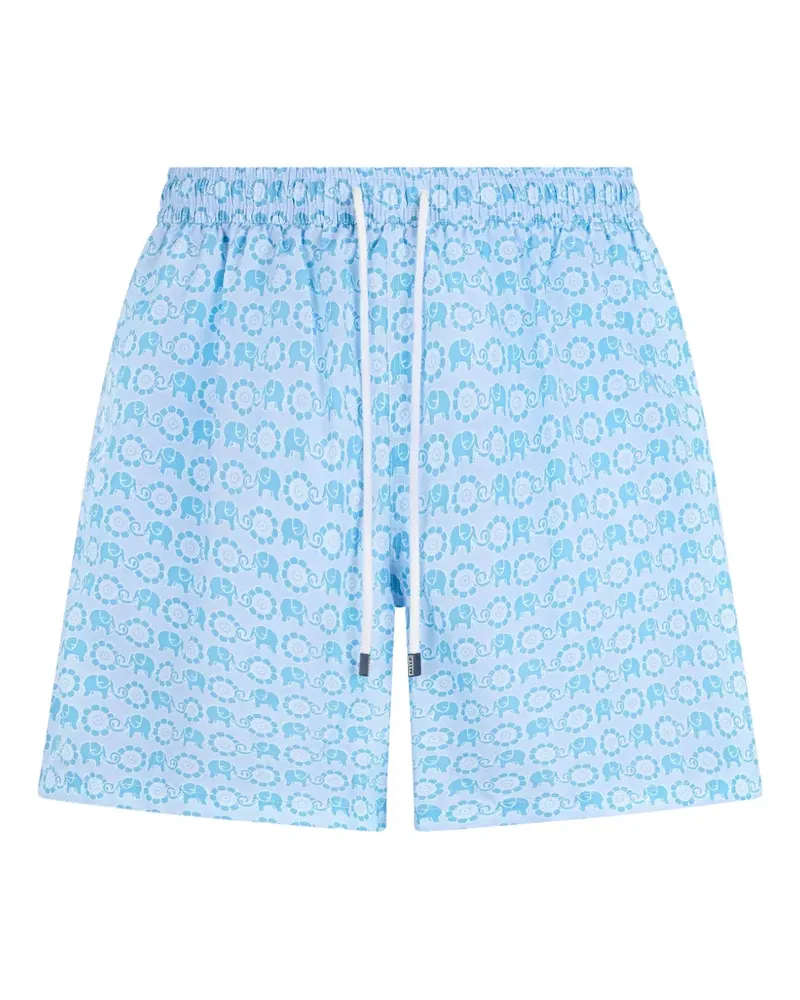Fedeli Badeshorts mit Elefanten-Print - Blau Blau