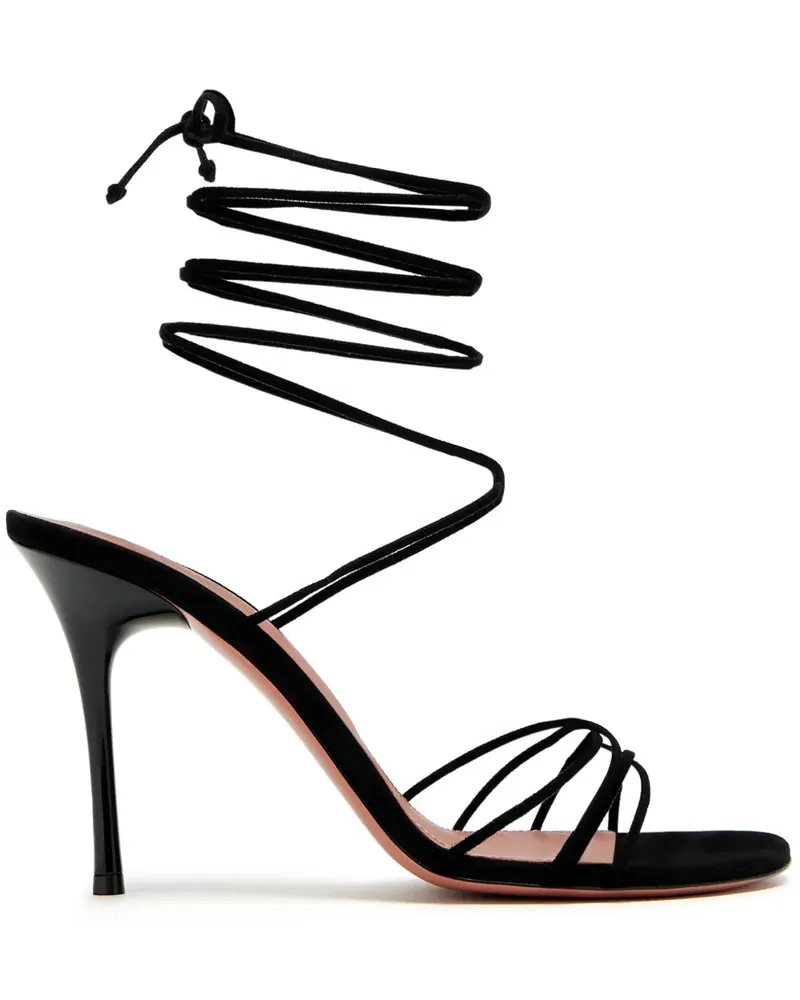 Amina Muaddi Lori Sandalen 95mm - Schwarz Schwarz