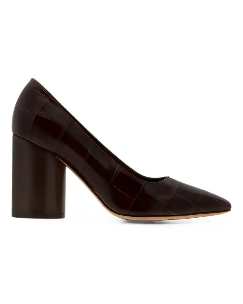 Ferragamo Pumps mit Kroko-Optik - Braun Braun