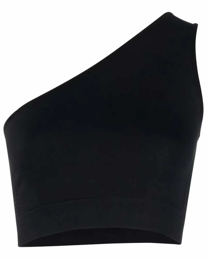 Rick Owens Einschultriges Cropped-Oberteil - Schwarz Schwarz