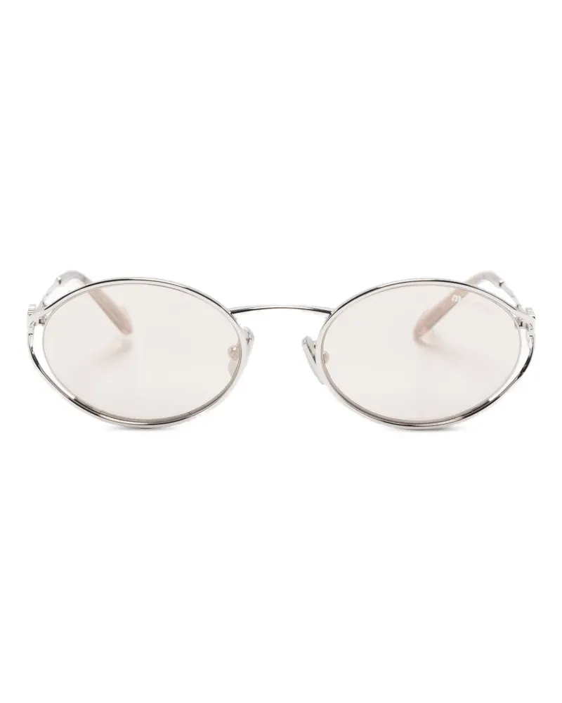 Miu Miu Sonnenbrille mit ovalem Gestell - Grau Grau
