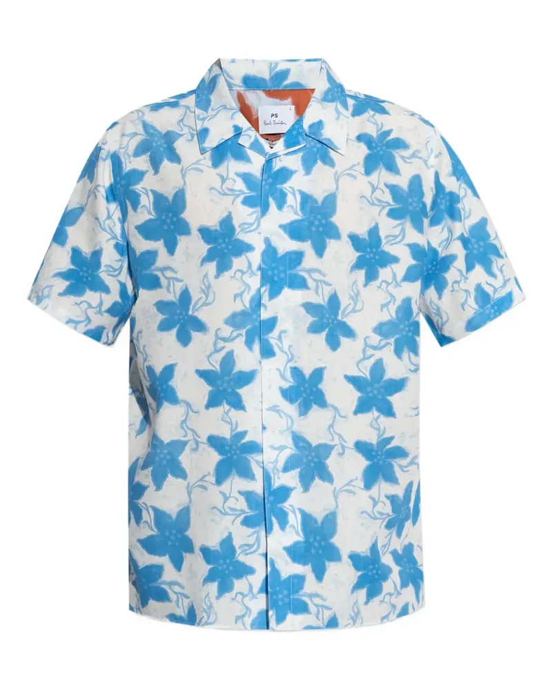 Paul Smith Hemd mit Blumen-Print - Weiß Weiß