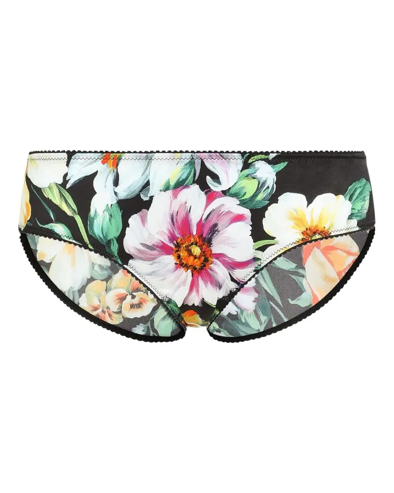 Dolce & Gabbana Slip mit Blumen-Print - Schwarz Schwarz