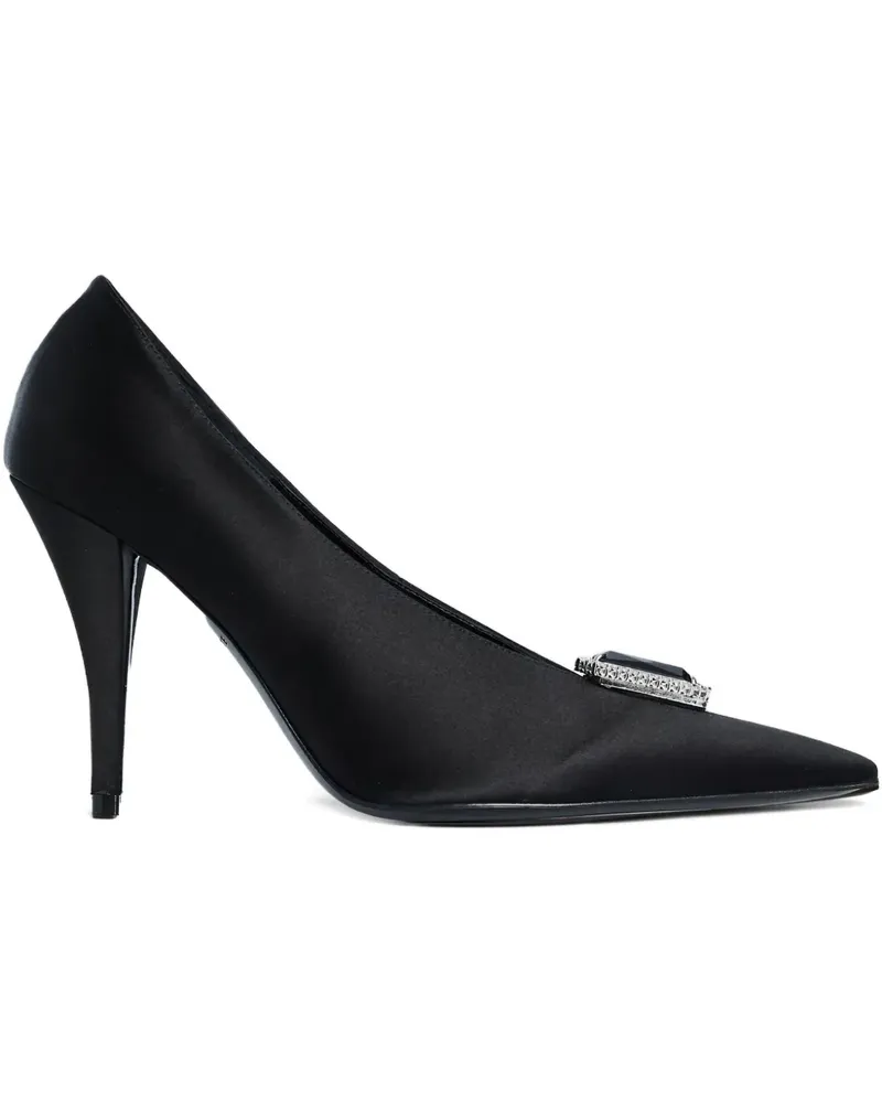 Retrofête Corinna Pumps mit Schmucksteinen 95mm - Schwarz Schwarz