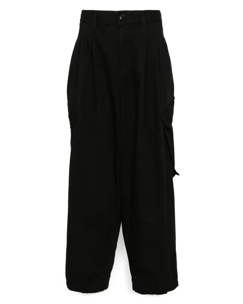 Yohji Yamamoto Tucked Hose - Schwarz Schwarz