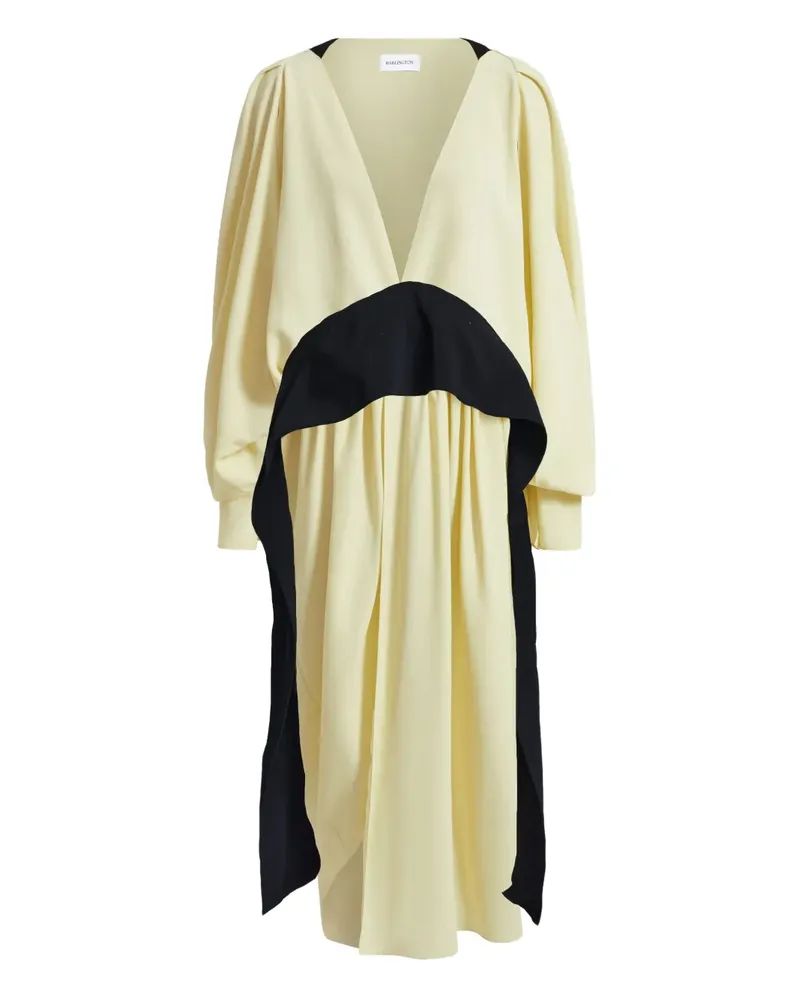 16ARLINGTON Zweifarbiges Midikleid - Gelb Gelb