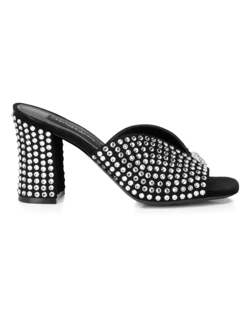 Philipp Plein rhinestone suede sandals - Schwarz Schwarz