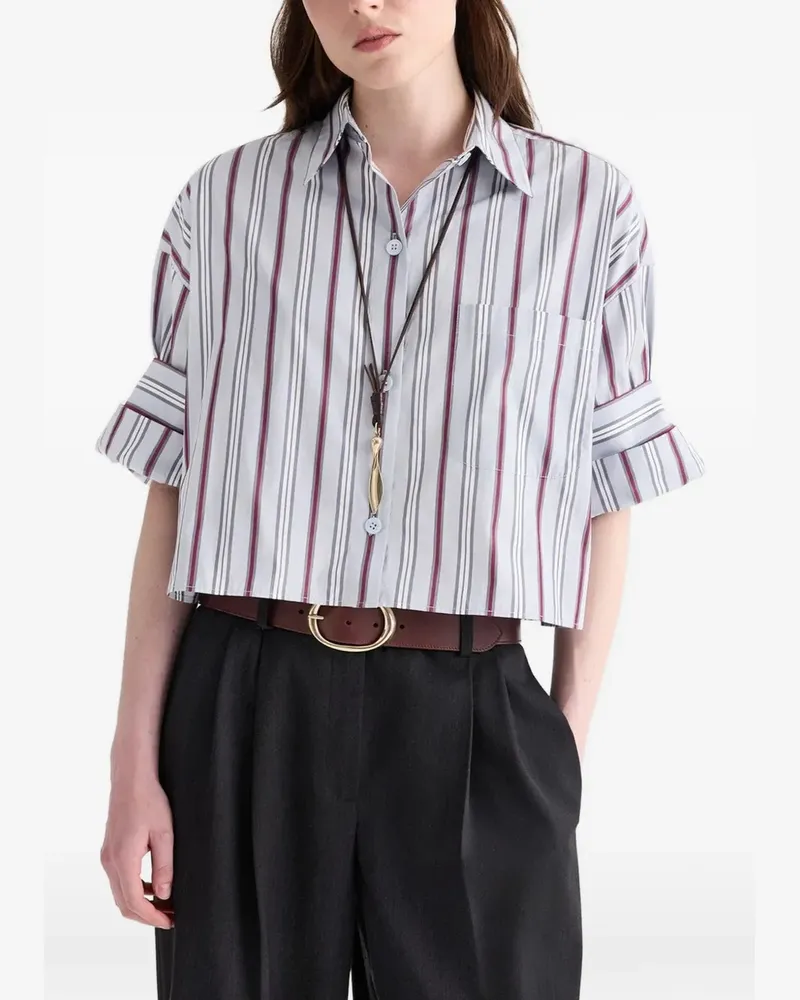 TWP Next Ex striped cropped shirt - Grau Grau