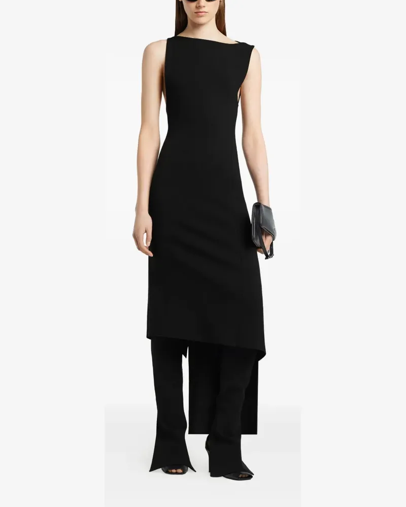 Courrèges Asymmetrisches Kleid - Schwarz Schwarz