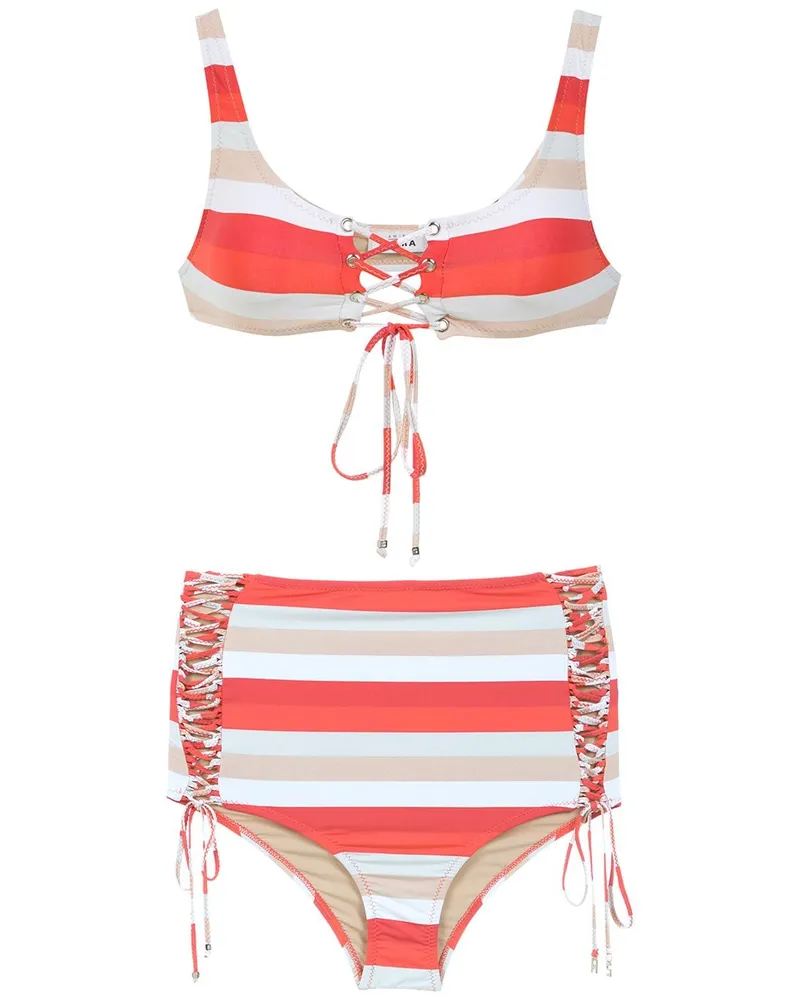 Amir Slama Bikini mit hohem Bund - Rot Rot