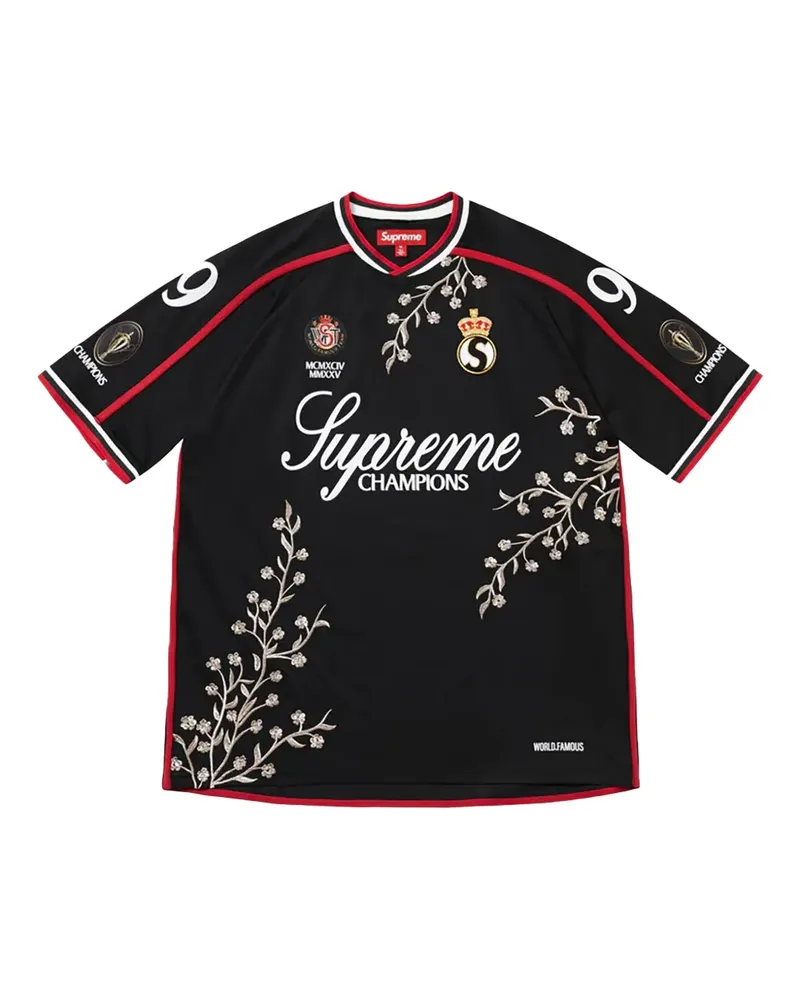 Supreme Being Fußball-T-Shirt mit Blumen - Schwarz Schwarz
