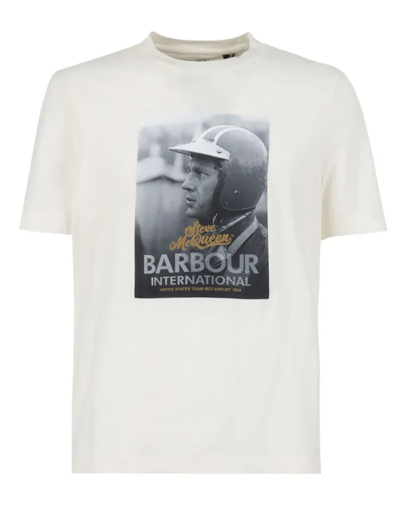 Barbour T-Shirt mit grafischem Print - Weiß Weiß