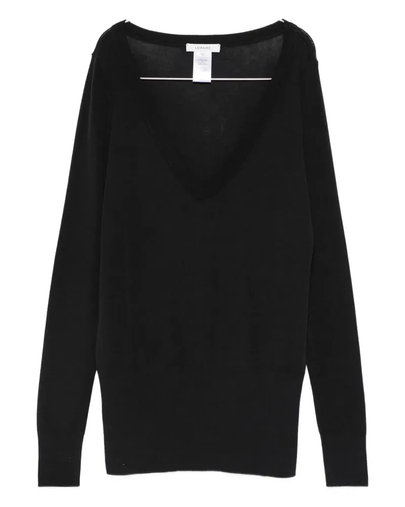 Christophe Lemaire V-neck top - Schwarz Schwarz