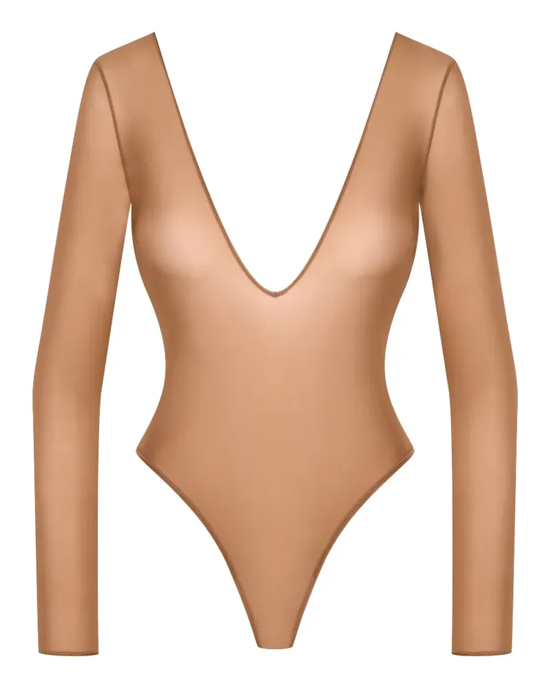 Maison Close French Kiss Light Body mit langen Ärmeln - Nude Nude