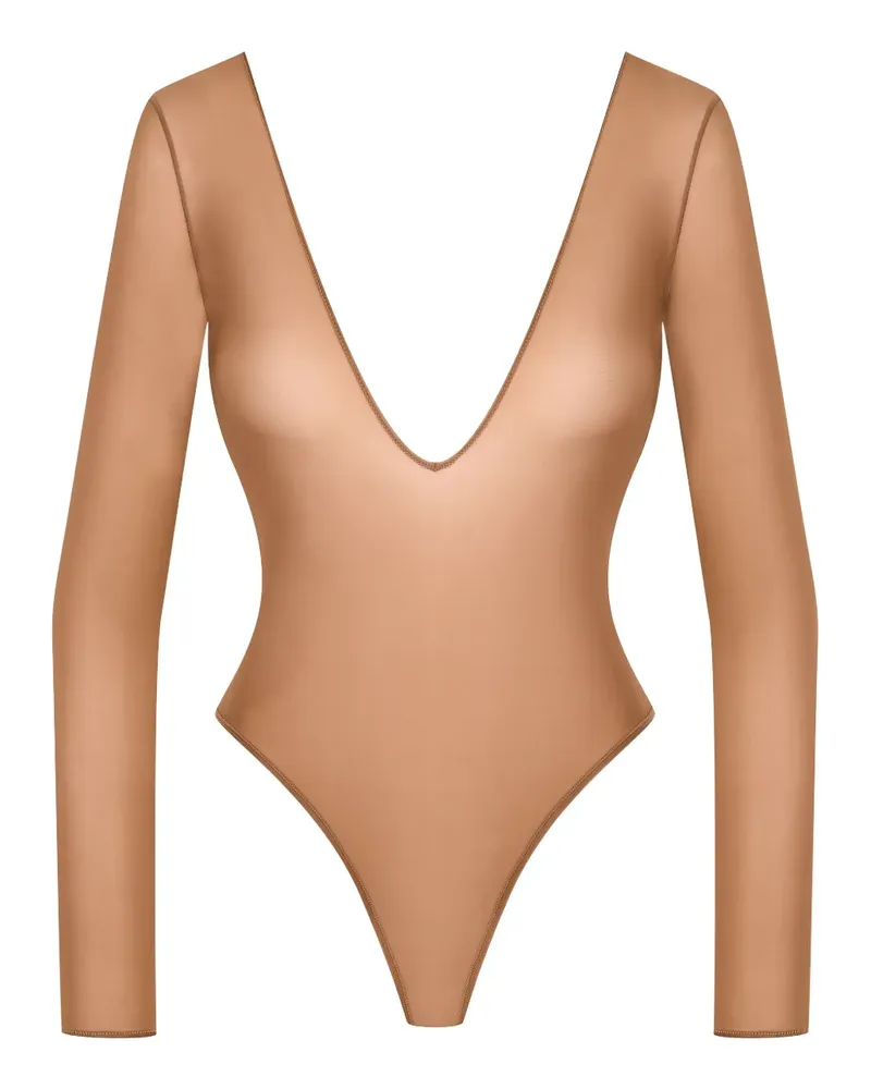 Maison Close French Kiss Light Body mit langen Ärmeln - Nude Nude