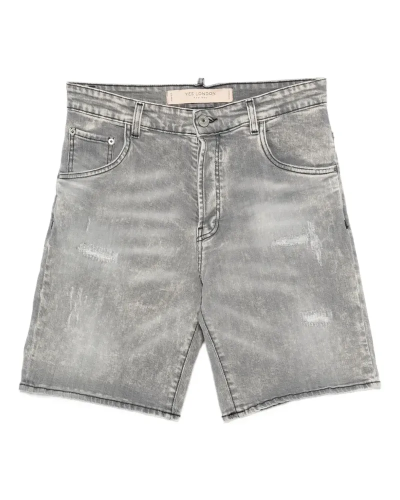 Yes London Jeans-Shorts im Distressed-Look - Grau Grau