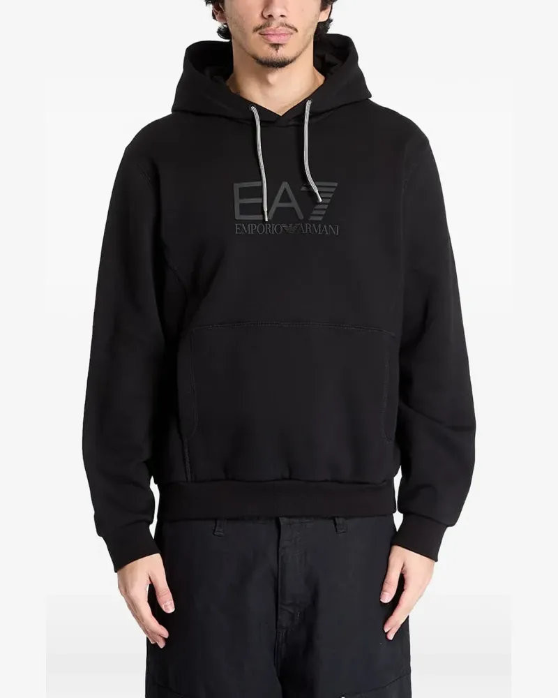 EA7 logo-print hoodie - Schwarz Schwarz