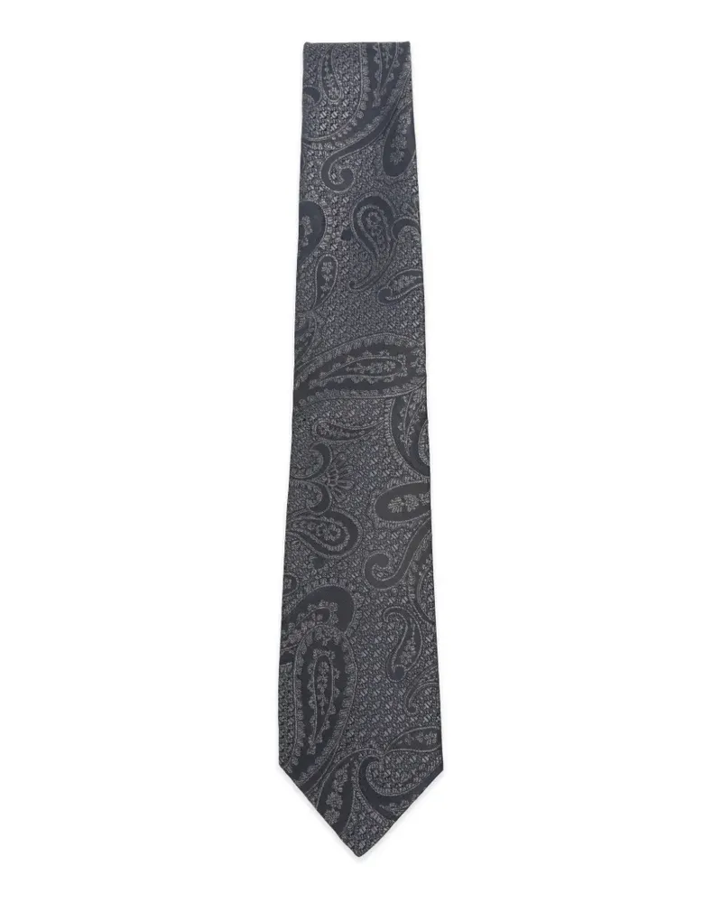Kiton Krawatte mit Paisleymuster - Schwarz Schwarz