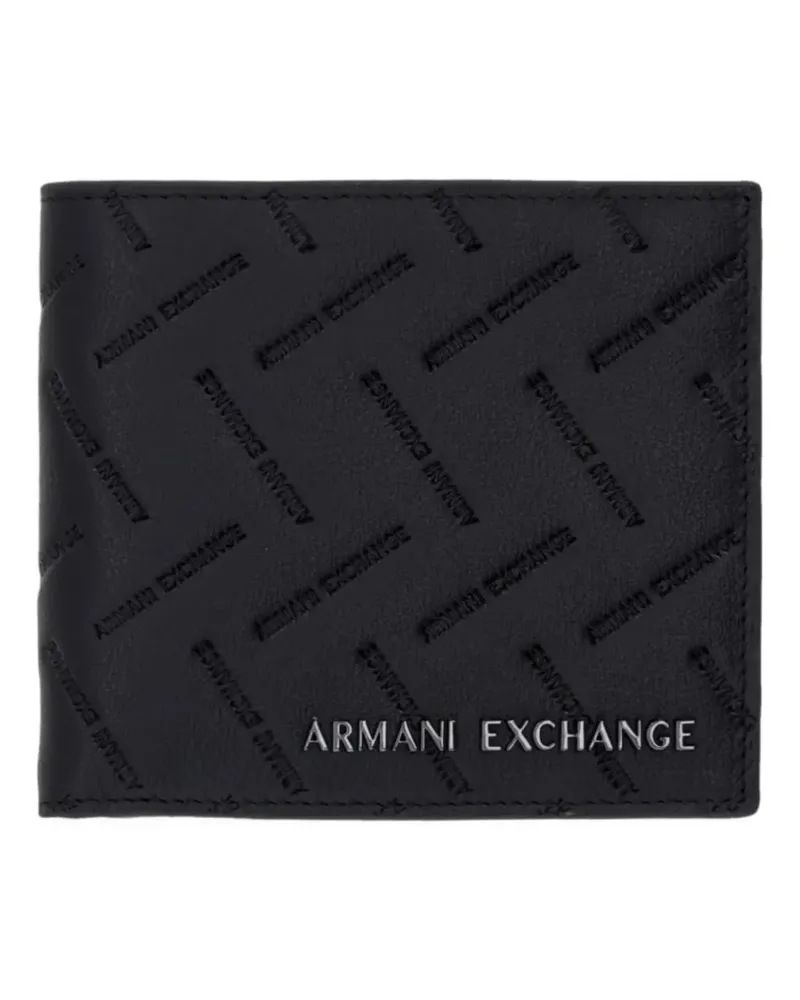 Armani Exchange logo-debossed wallet - Schwarz Schwarz