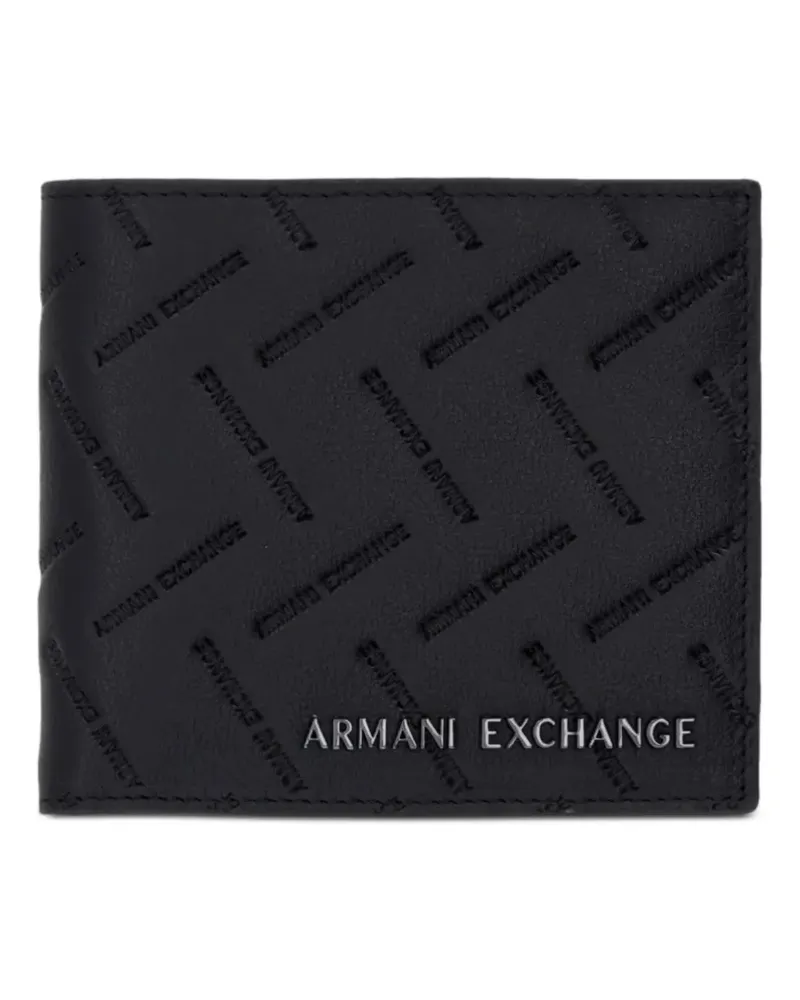Armani Exchange logo-debossed wallet - Schwarz Schwarz