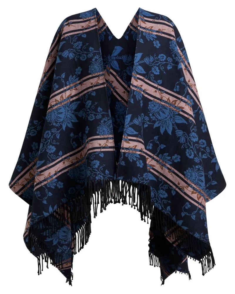 Etro Cape aus Blumenjacquard - Blau Blau