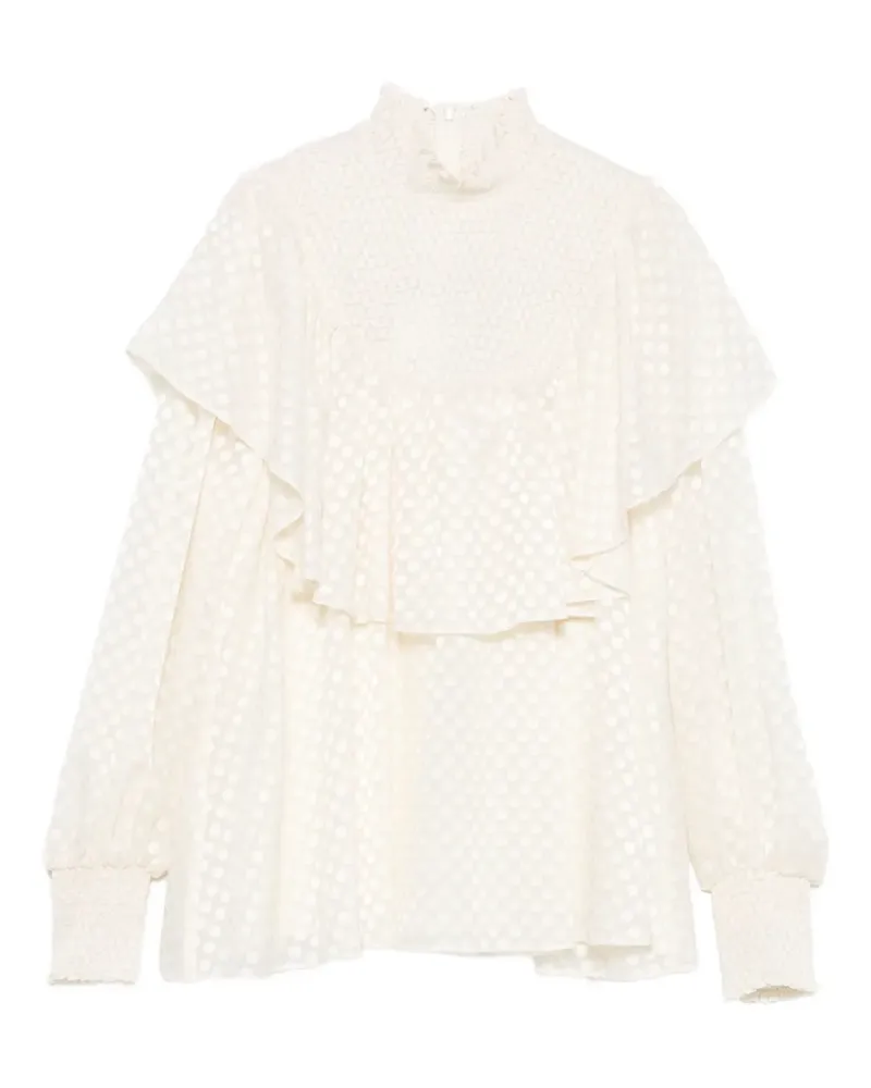 Akris polka dot-detail blouse - Nude Nude